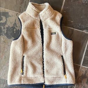 L.L. Bean Off-White Sherpa Fleece Vest